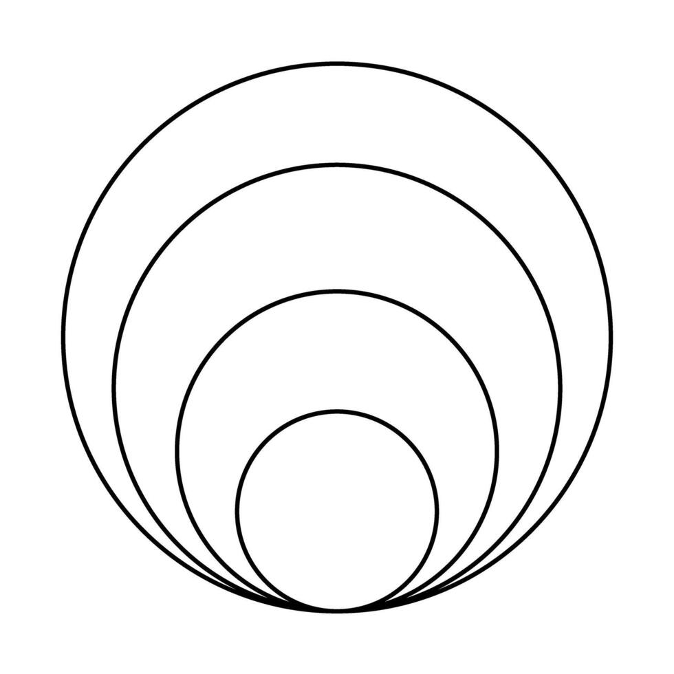 A circle with four lines in it vector