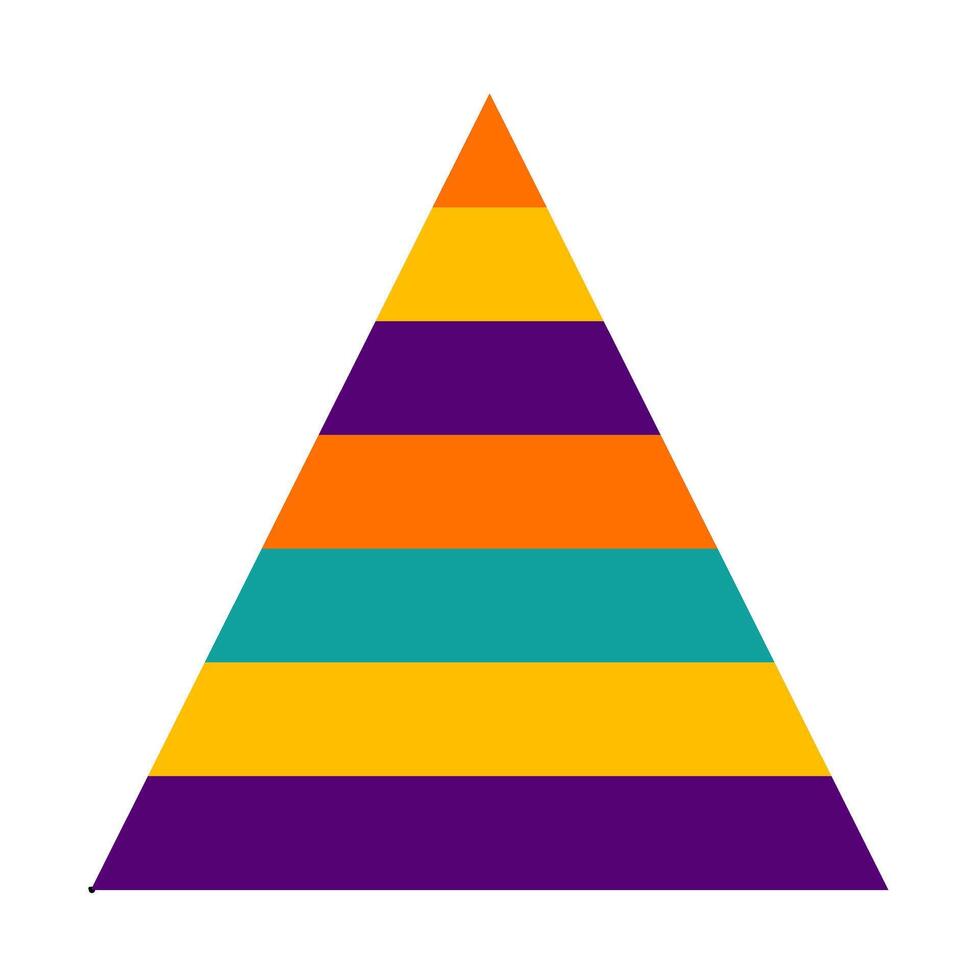 A triangle with a rainbow colored stripe on top vector