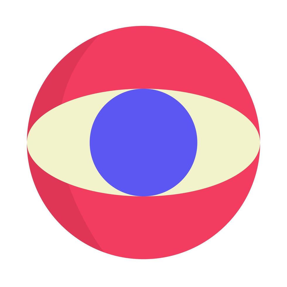 An eye icon in a red circle vector