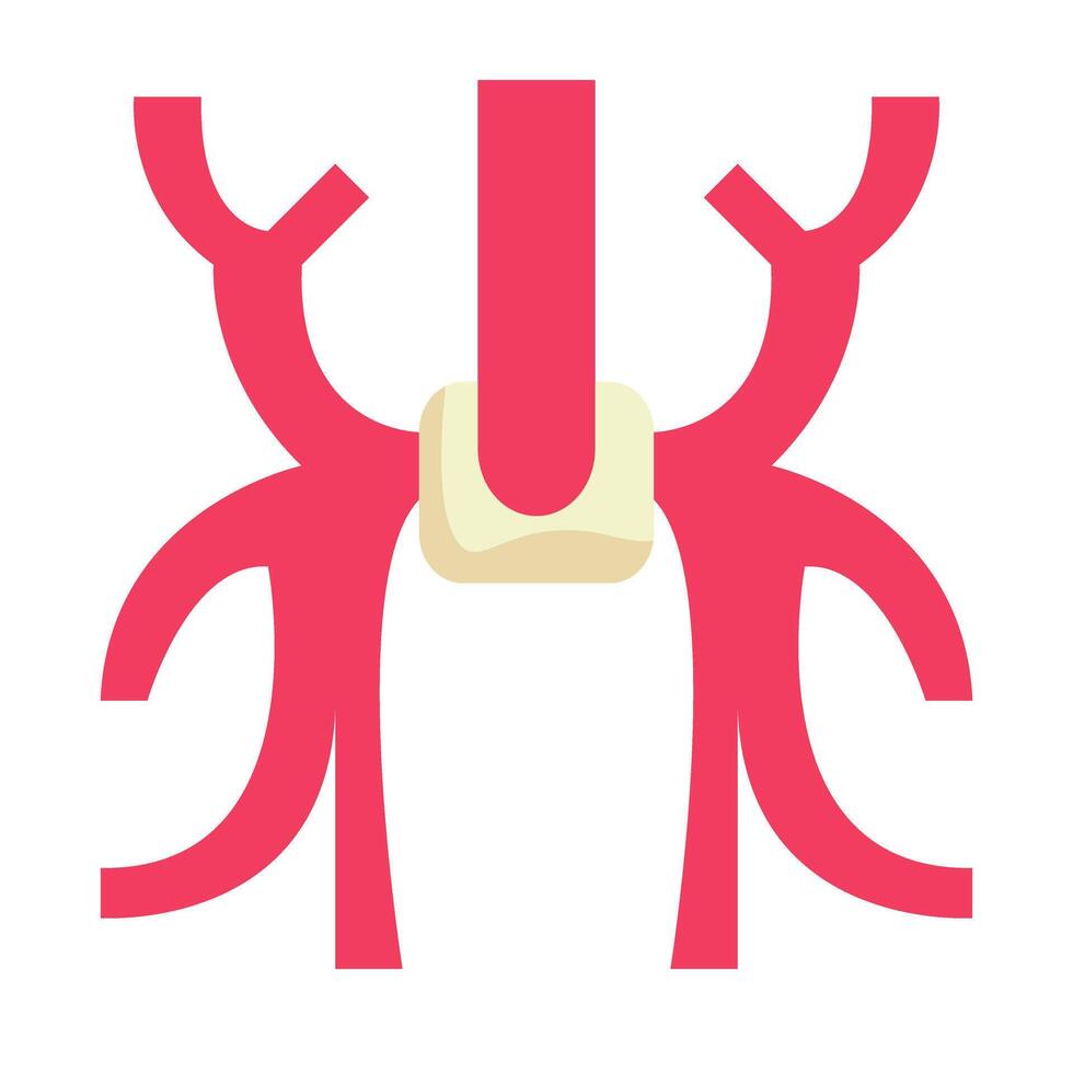 A red and white illustration of a human heart vector