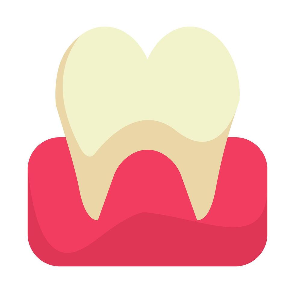 A tooth with a red toothbrush on top vector