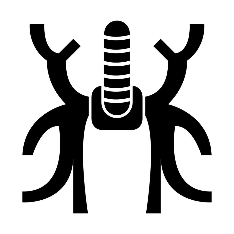 A black and white illustration of a bug with two legs vector