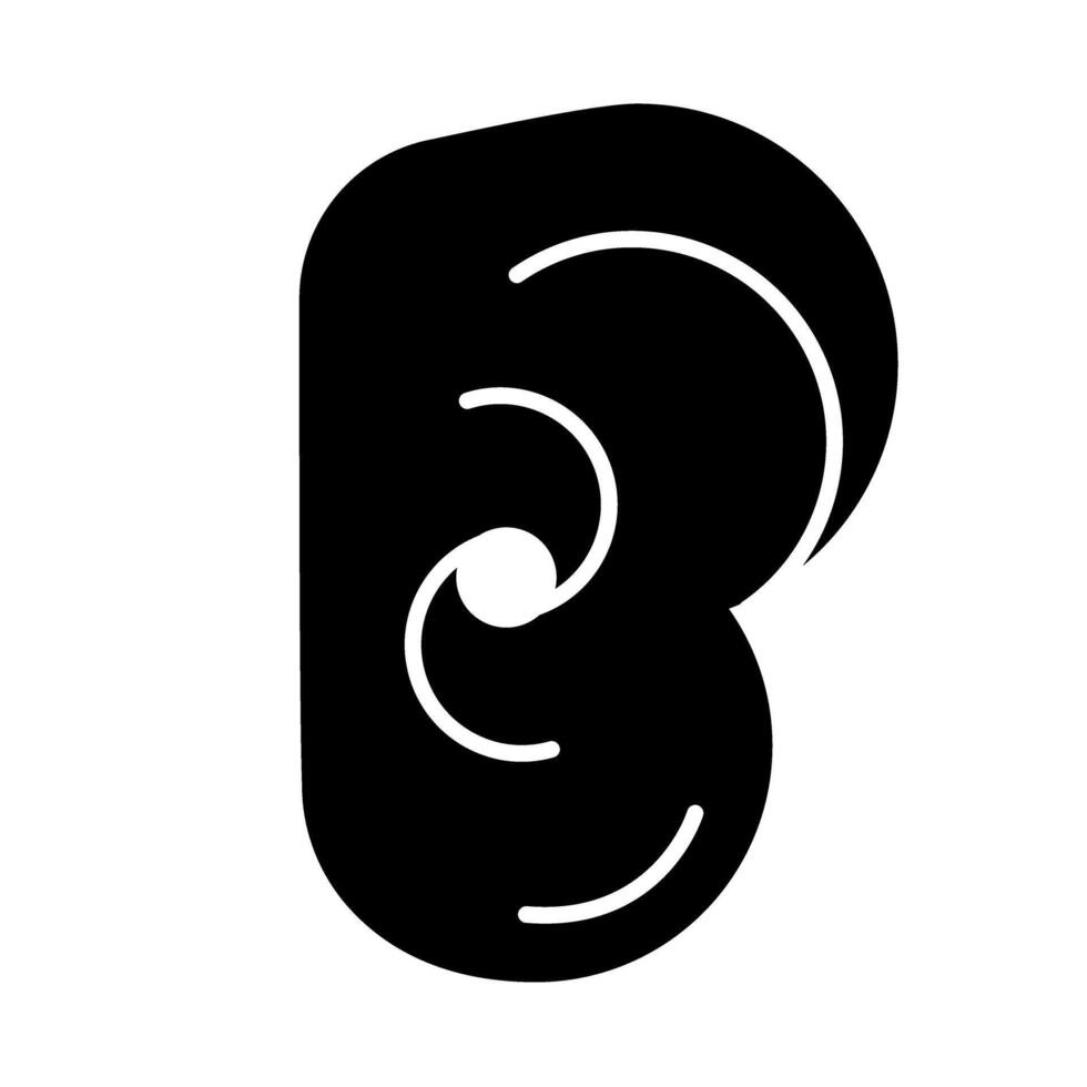 A black and white logo of a letter b vector