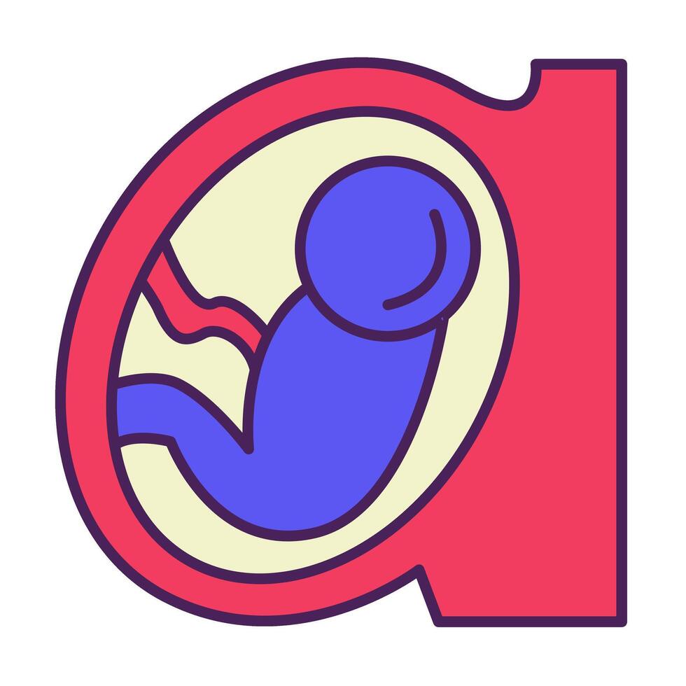 A baby in the womb with a letter a in the background vector