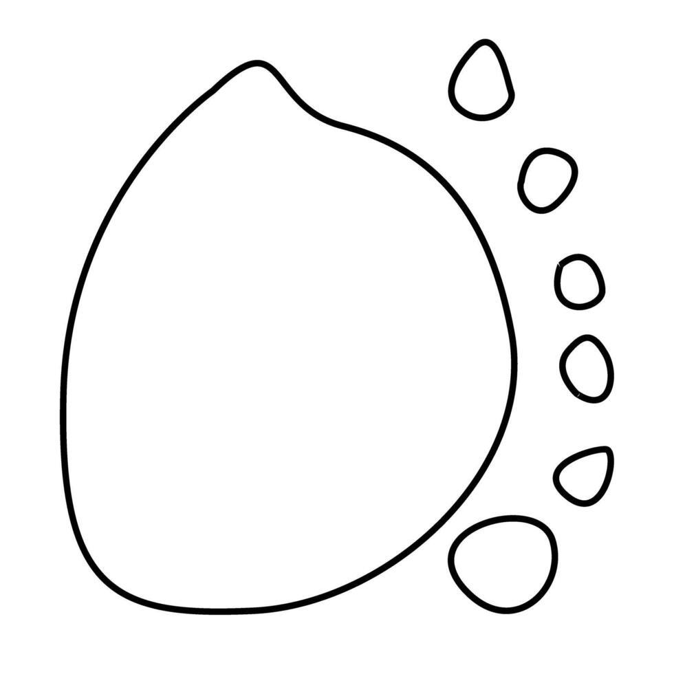 A drawing of a lemon with a line drawn around it vector