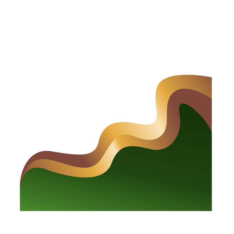 A green and brown wave on a white background vector