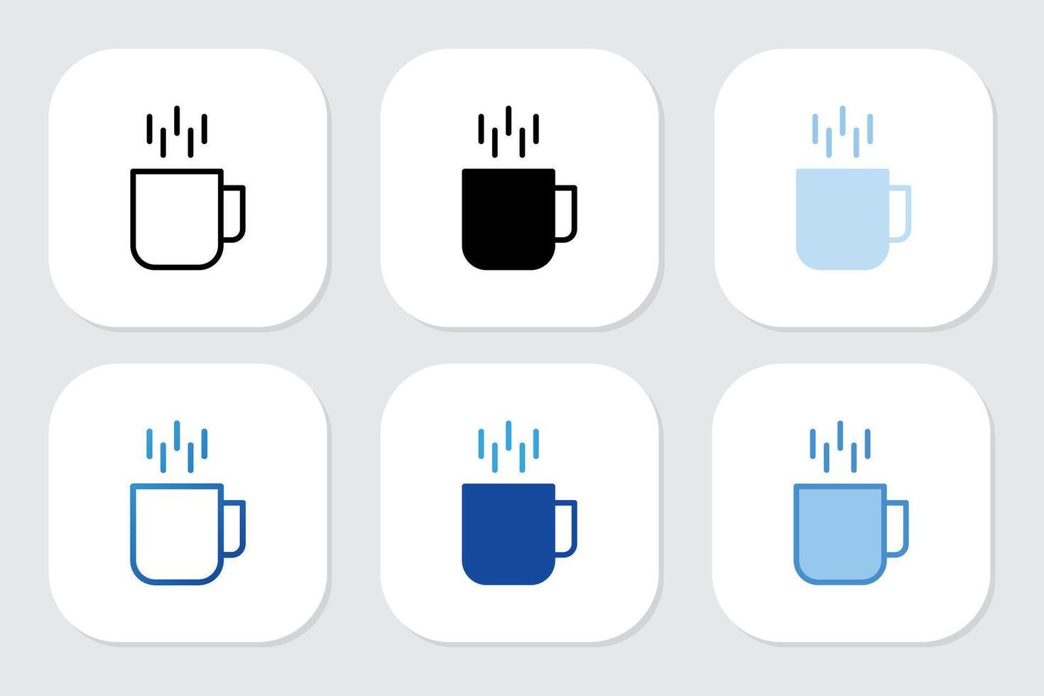 Coffee Mug icons with various design styles vector