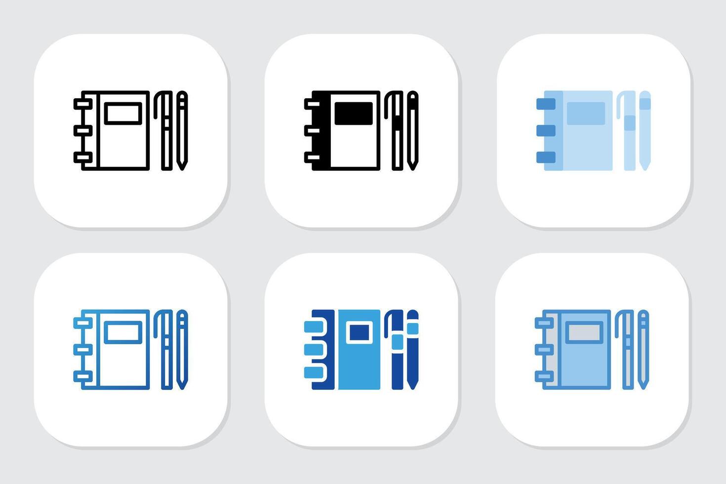 Books icon with various design styles vector