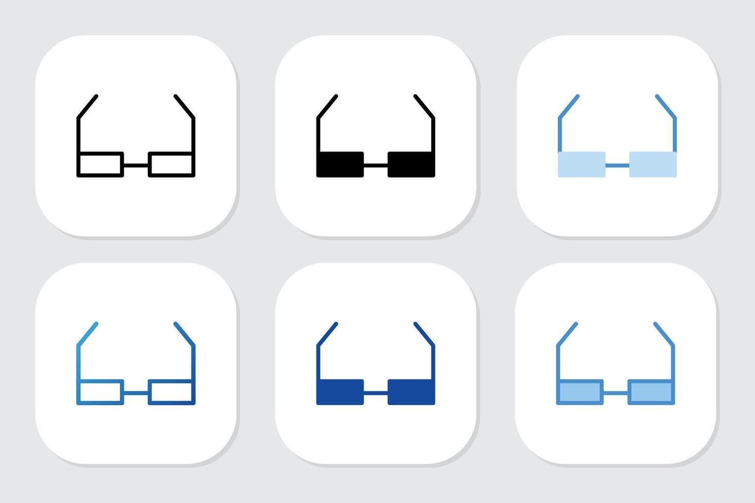 Eyeglasses icons with various design style vector
