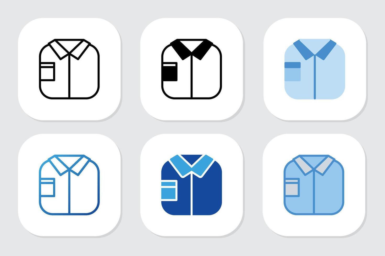 Shirt icon with various design style vector