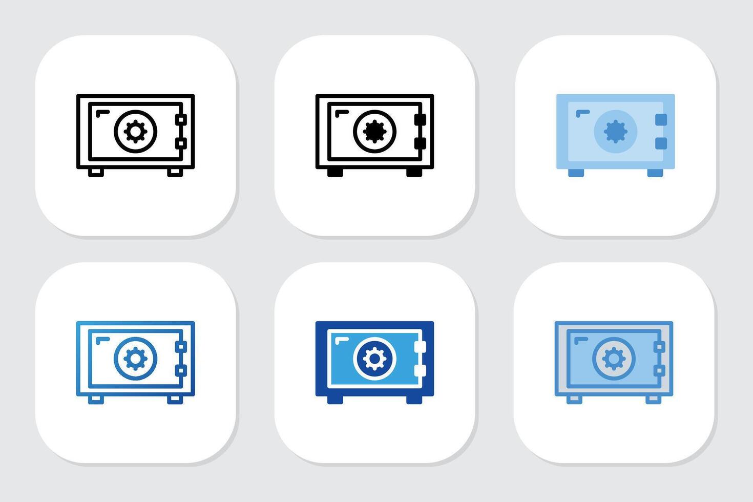 Locker icons with various design styles vector