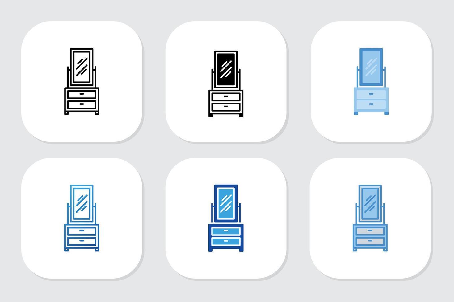 mirror icons with various design styles vector