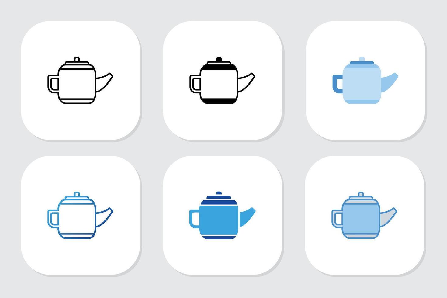 kettle icons with various design styles vector