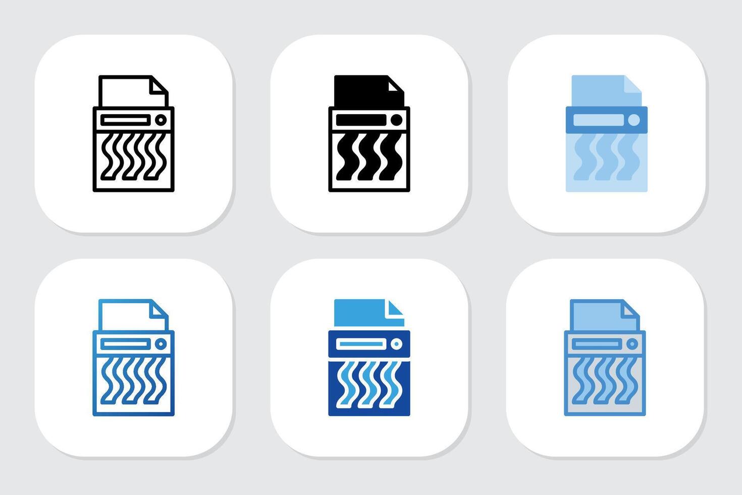 Paper Shredder icons with various design style vector