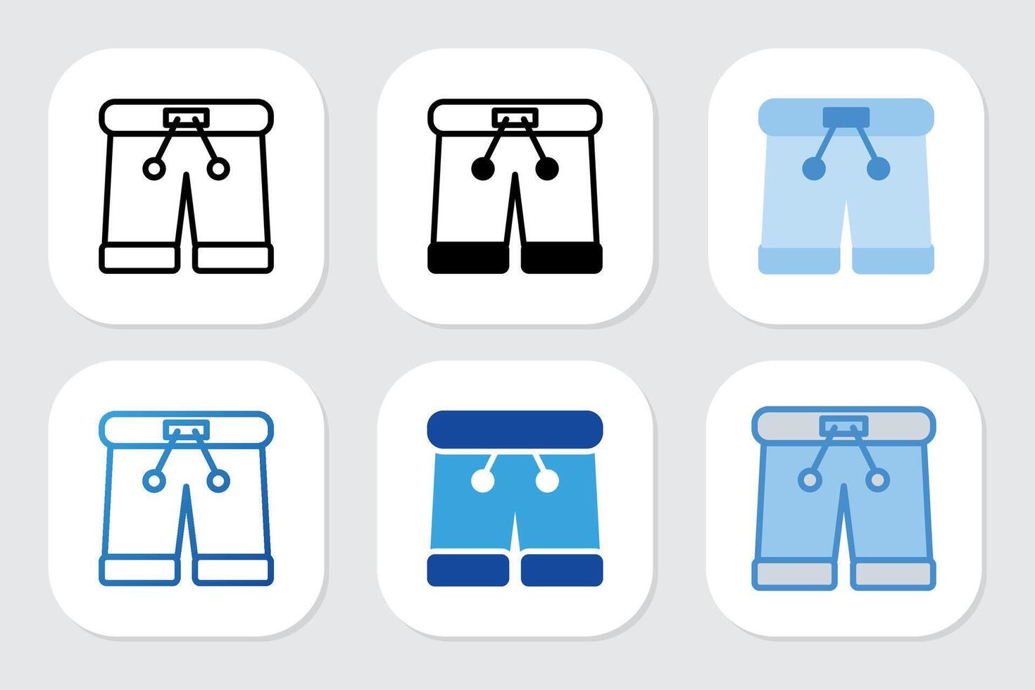 shorts icons with various design styles vector