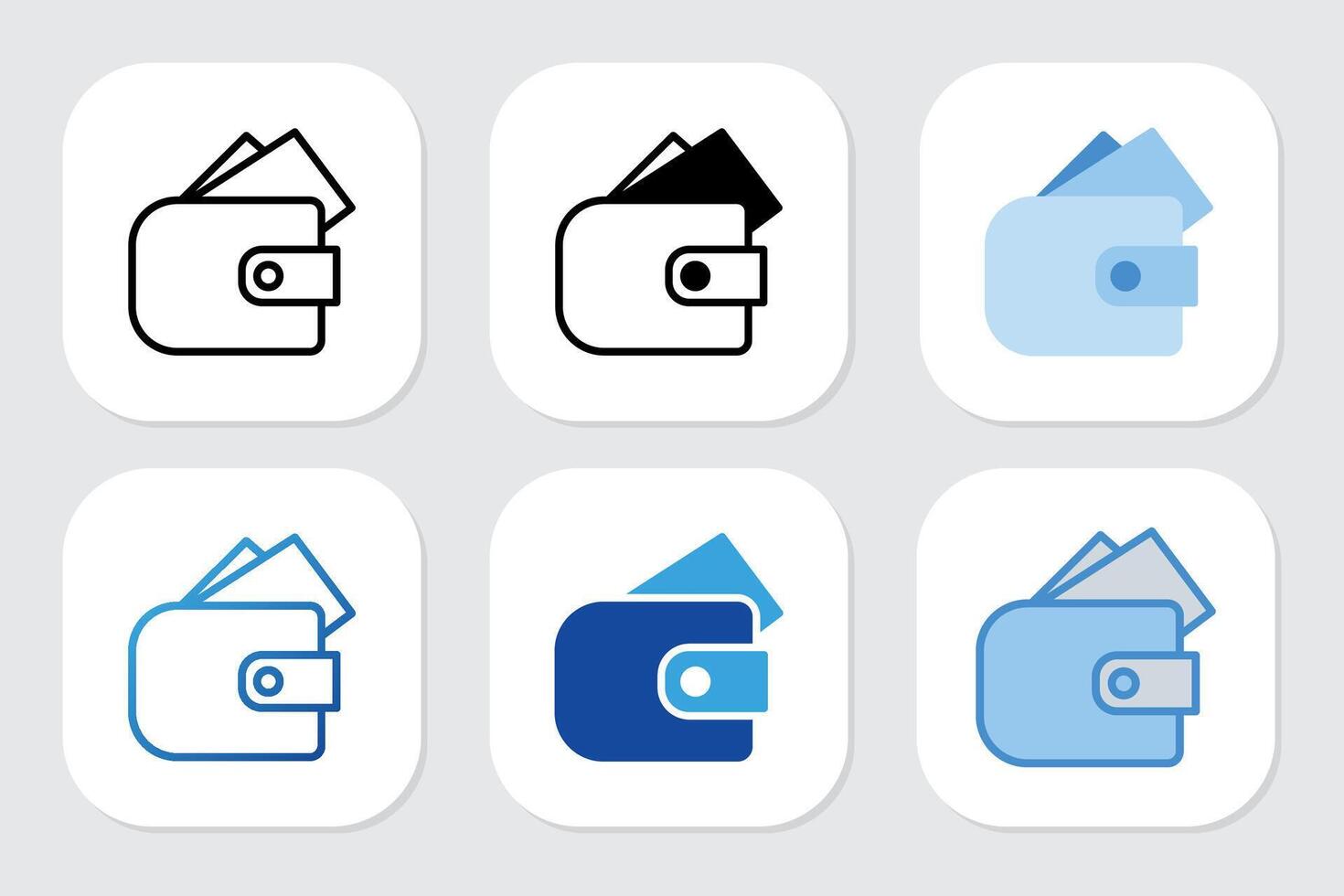 wallet icon with various designs vector