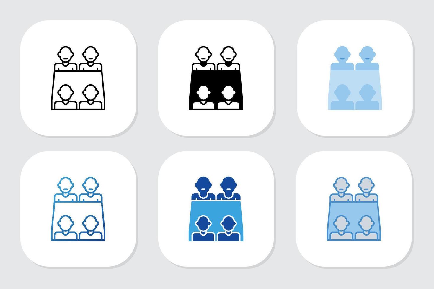 meeting room icons with various design styles vector