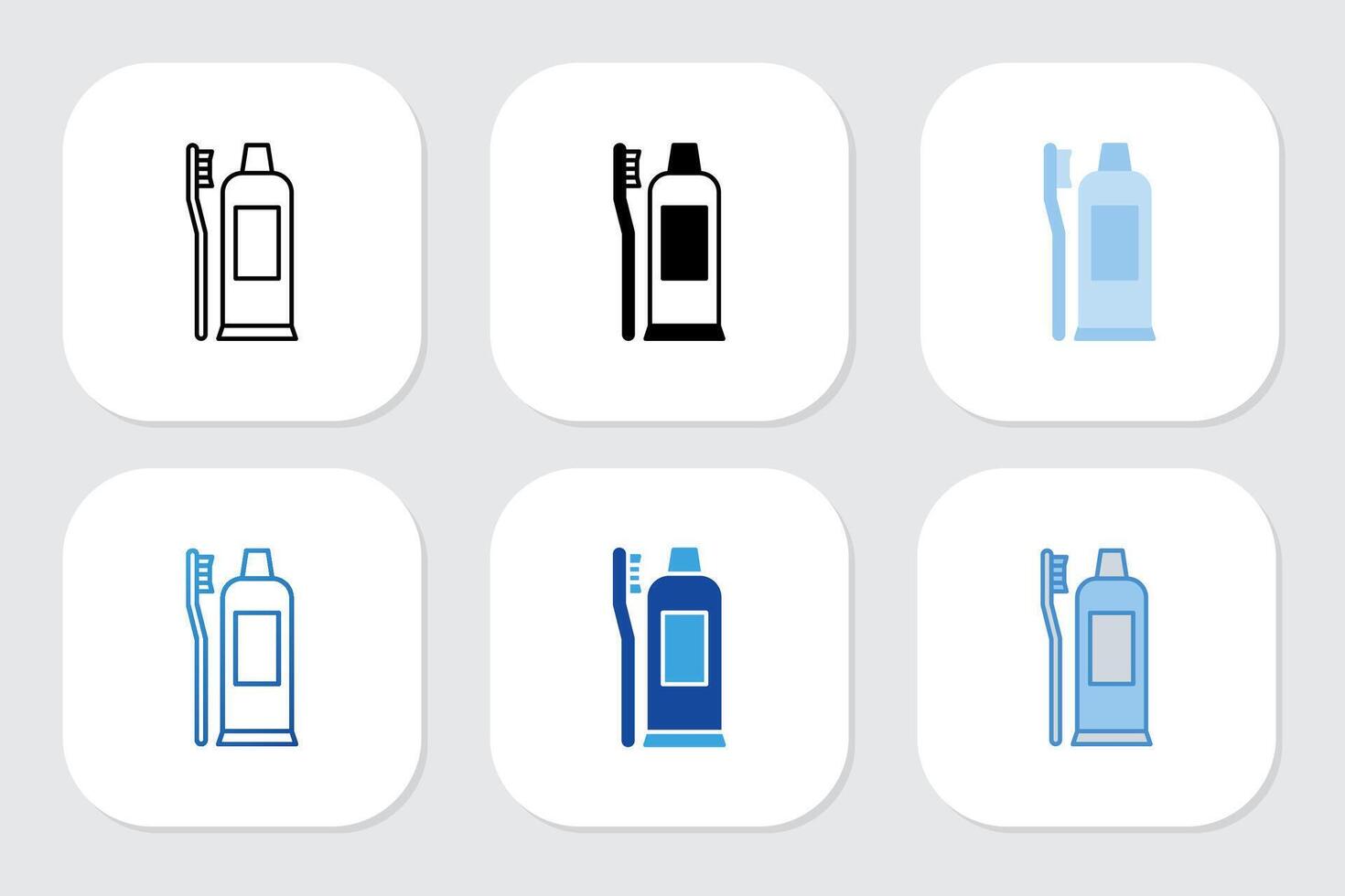 toothbrush icons with various design styles vector