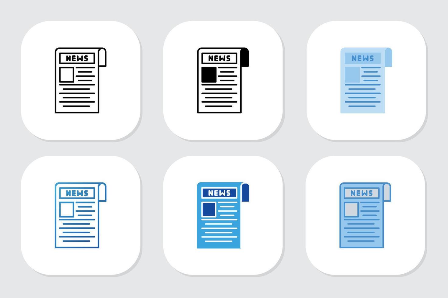 newspaper icons with various design styles vector