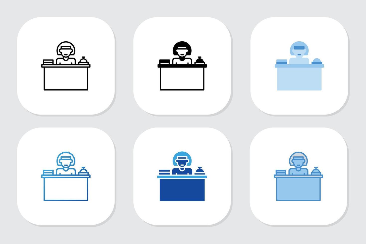 reception bell icons with various design styles vector