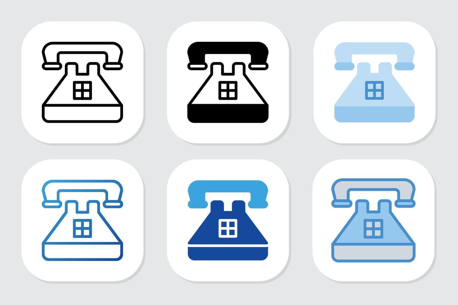 Telephone icon with various design style vector