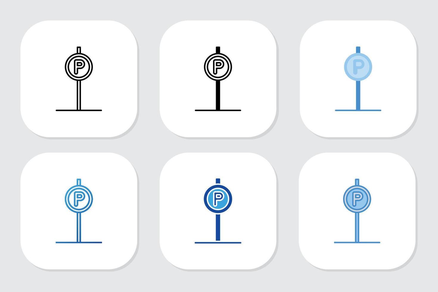 parking icons with various design style vector