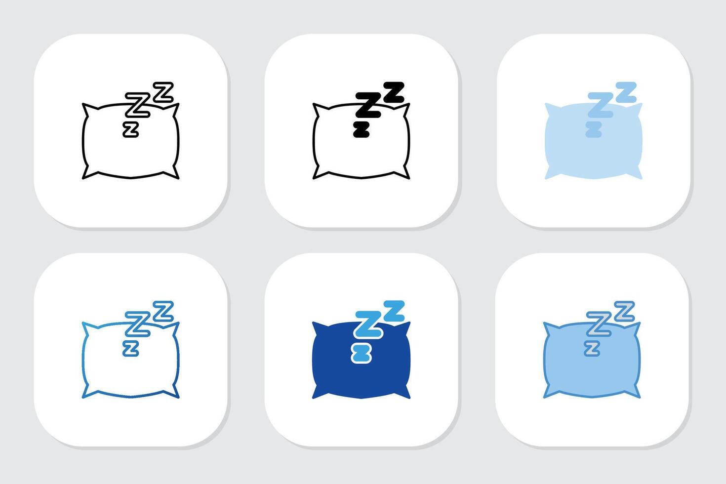 sleep icons with various design styles vector