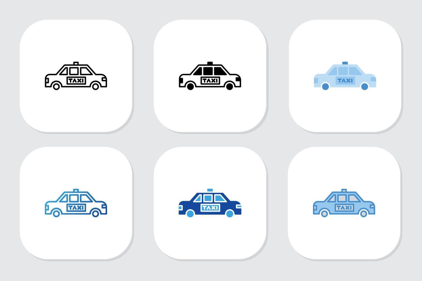 taxi icons with various design styles vector