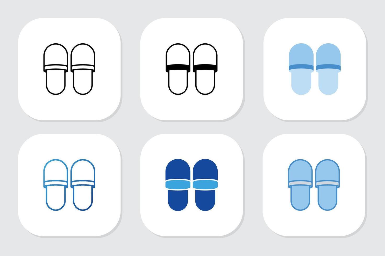 slippers icons with various design styles vector