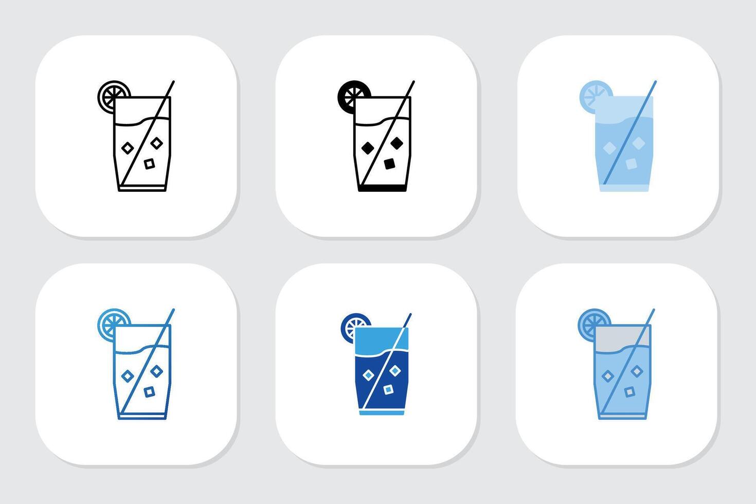 orange juice icons with various design styles vector