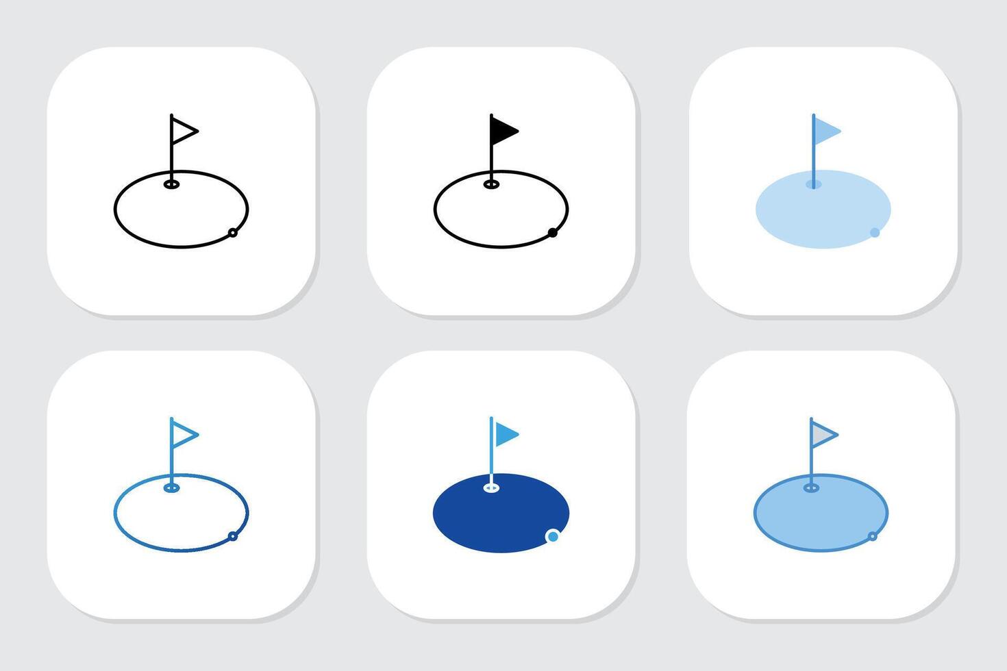 golf icons with various design styles vector