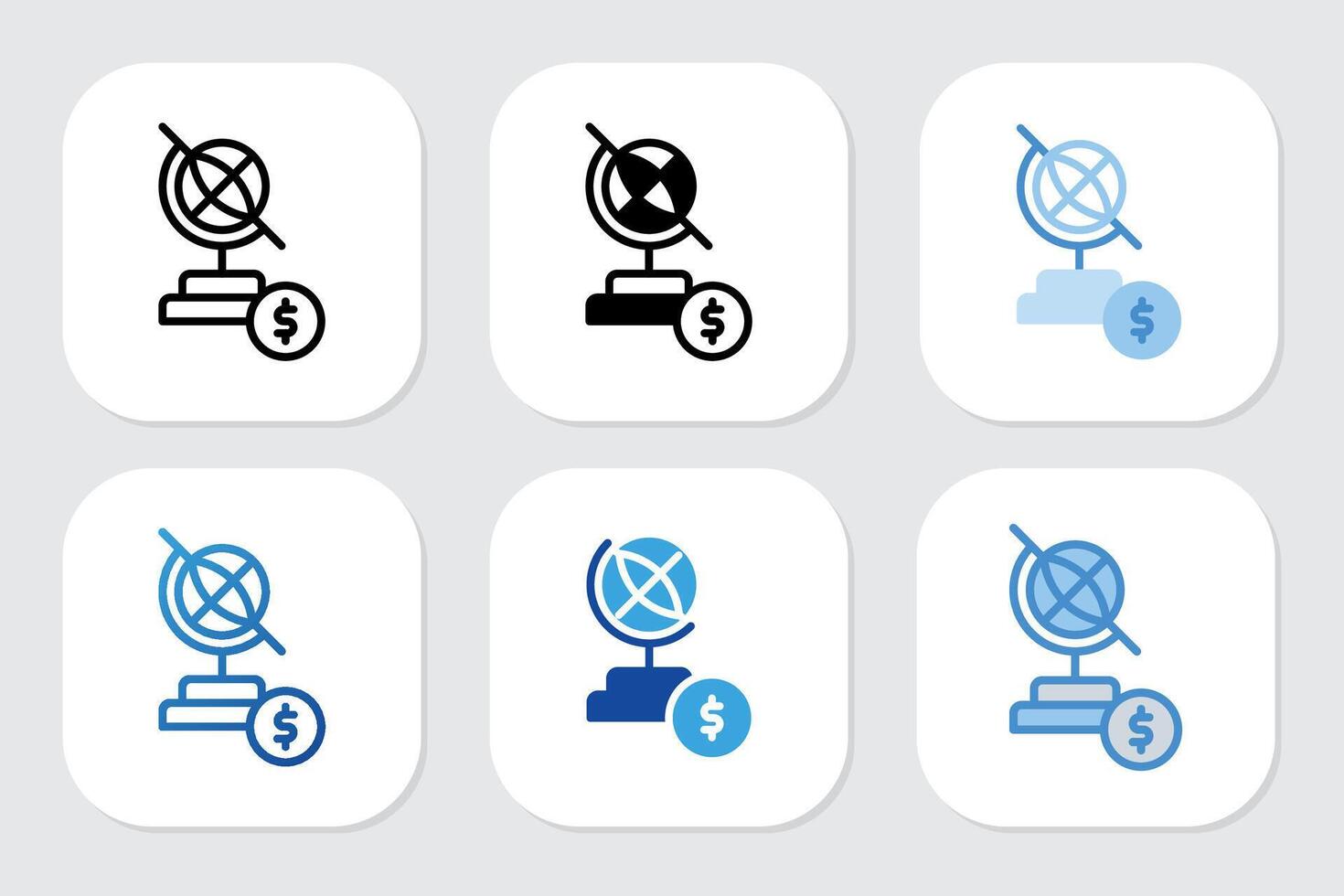 Table Globe icons with various design styles vector