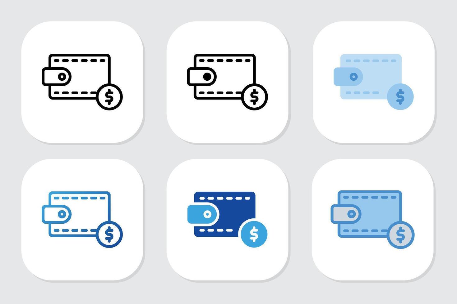 wallet icons with various design vector