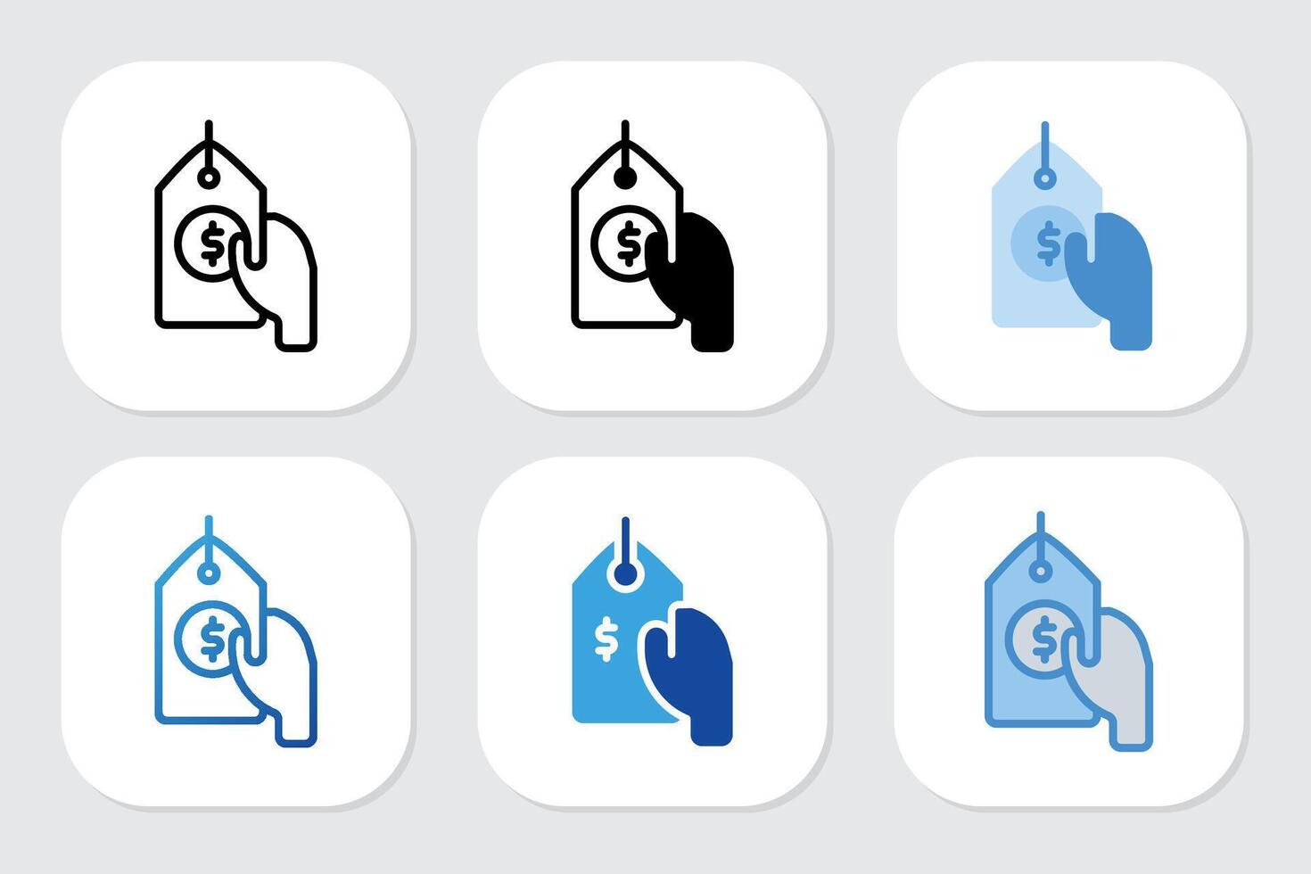 Price Tag icons with various design styles vector