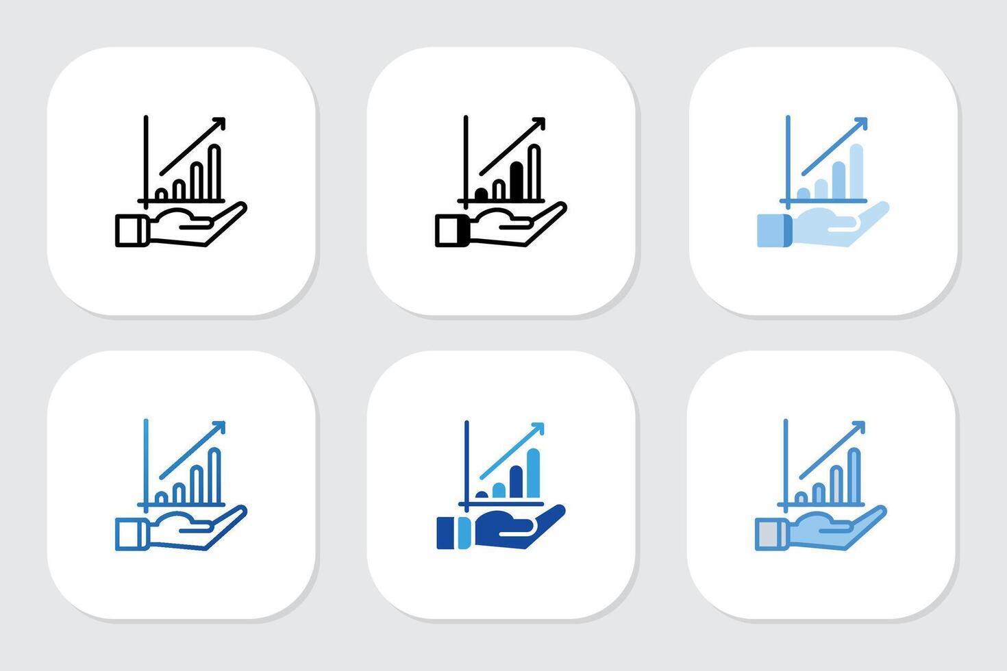 growth icons with various design style vector