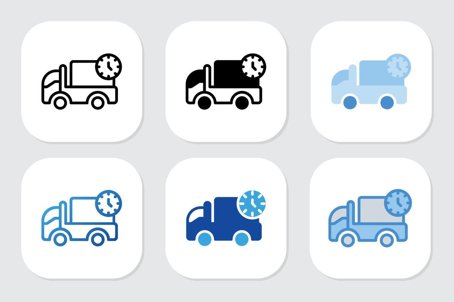 Delivery Time icons with various design styles vector