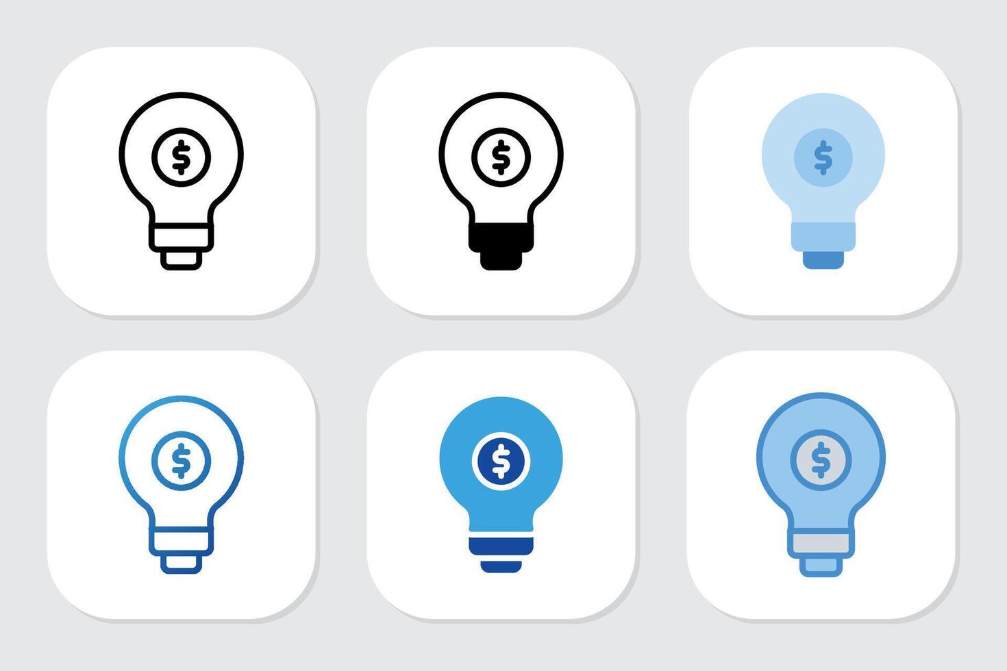 Lamp icons with various design style vector