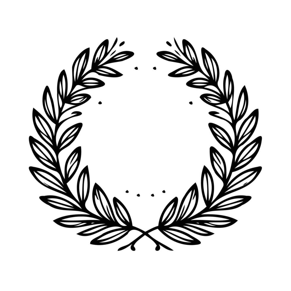Laurel wreath design template. Heraldic design element. Retro style label, heraldry logo. Laurel wreath. Laurel wreath isolated on white background.. vector