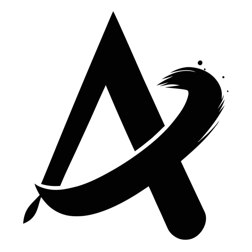 Black and white logo, stylized letter A, abstract swan design, minimalist, geometric shapes, sleek curves vector