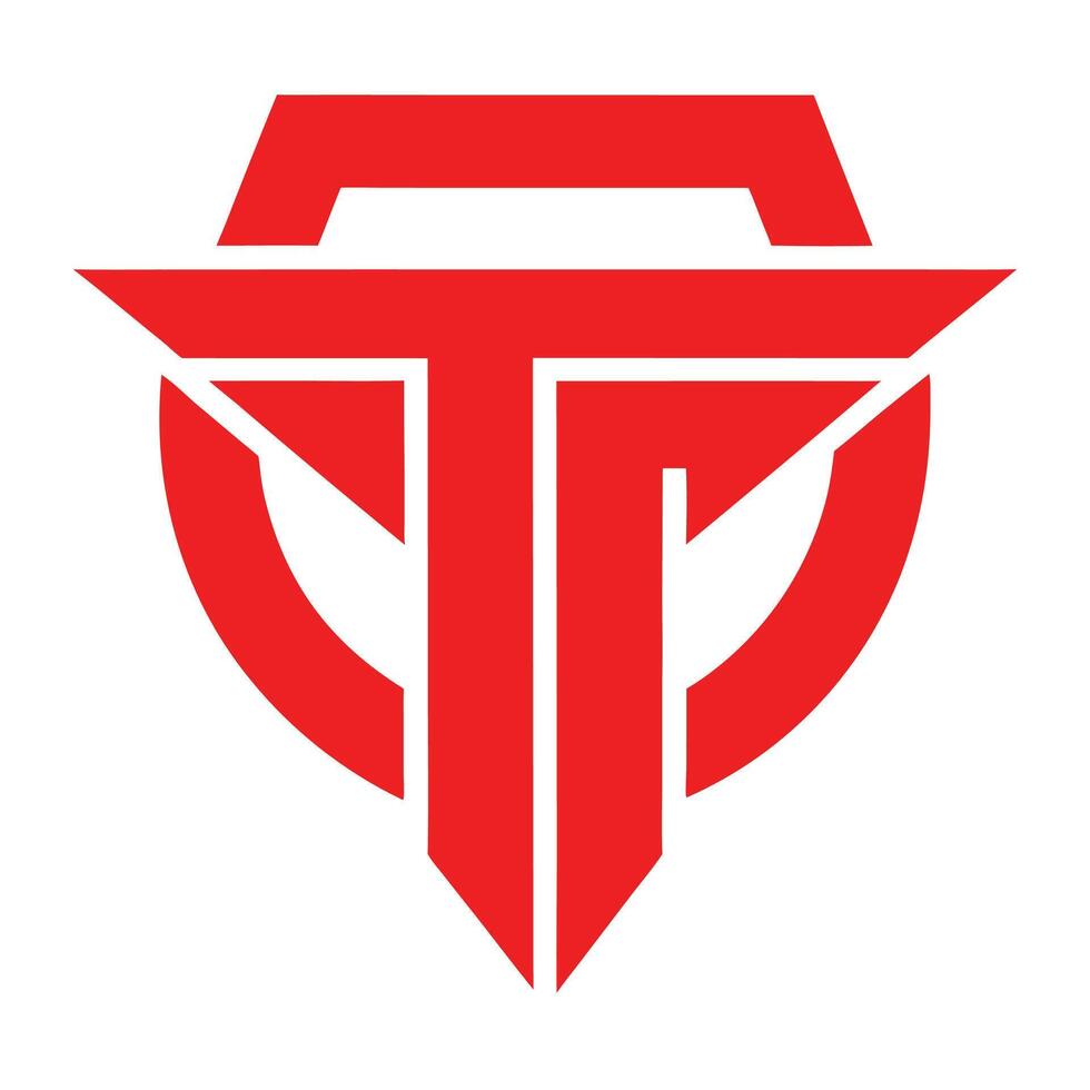 Red geometric logo, angular design, bold simplicity, symmetrical composition, minimalist emblem vector