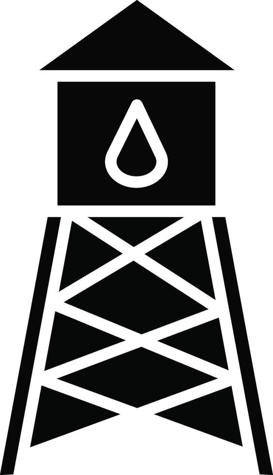 Water Tower Illustration Detailed Icon vector