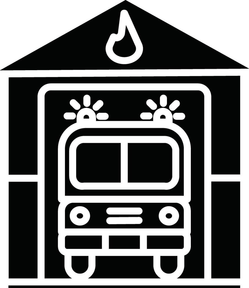 Fire Station Illustration Detailed Icon vector
