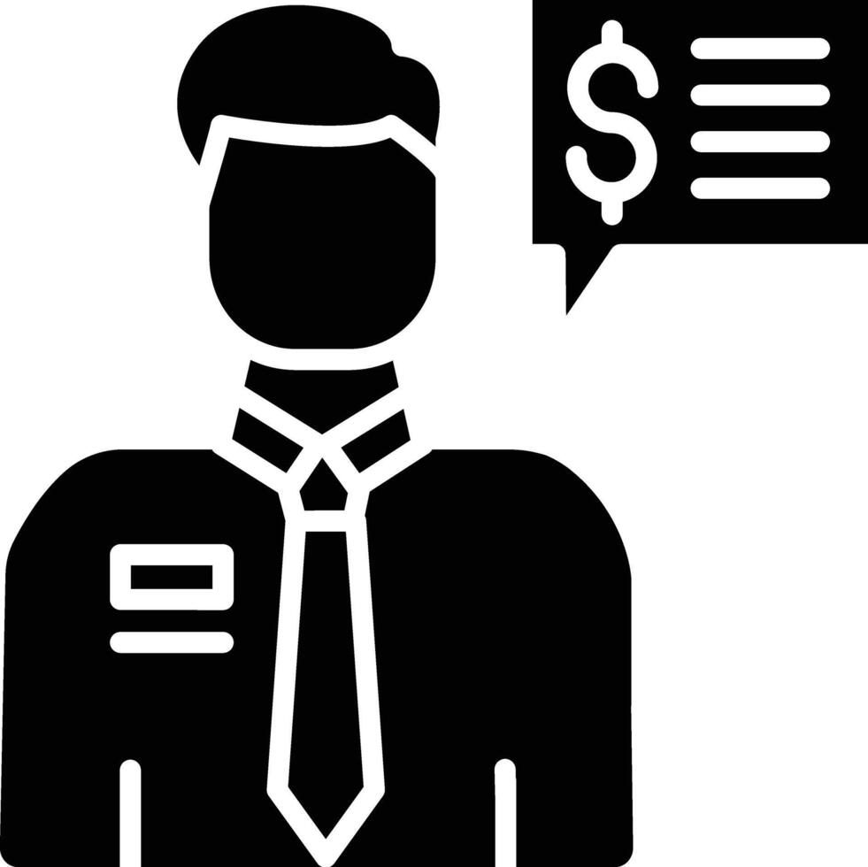 Male Financial Advisor Detailed Illustration Icon vector