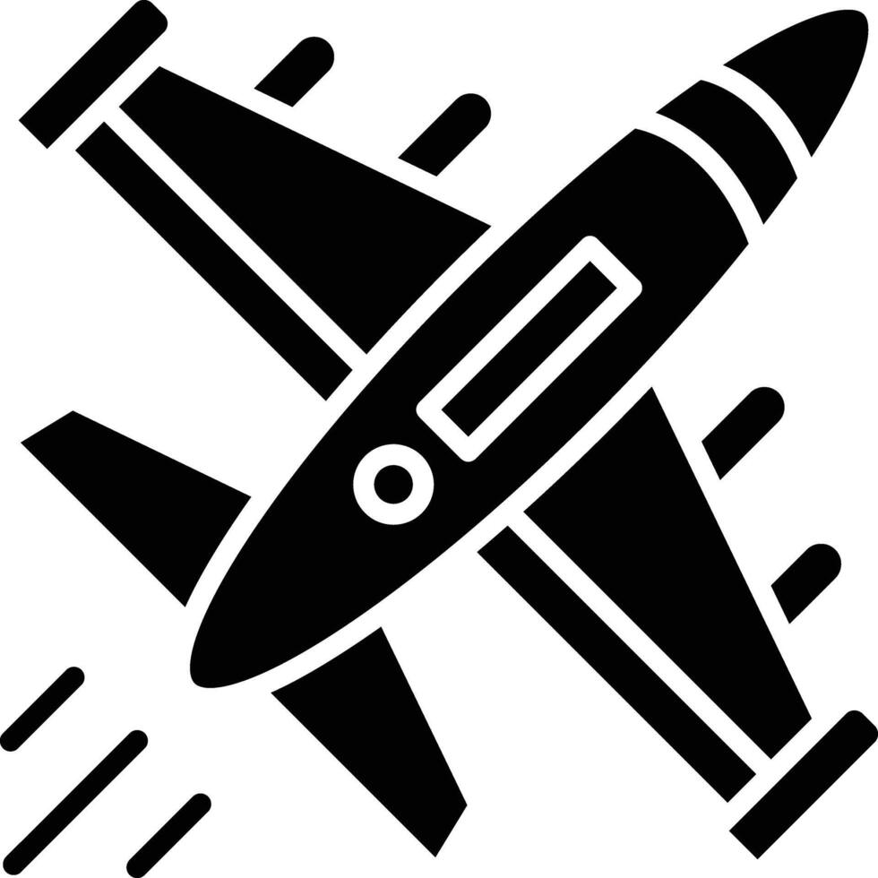 Fighter Jet Detailed Illustration Icon vector