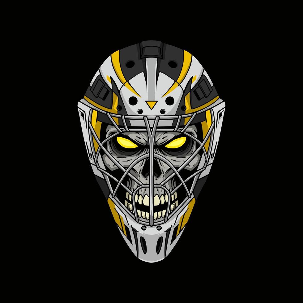 Glowing Skull Hockey Mask A Fierce, Edgy Graphic Design vector
