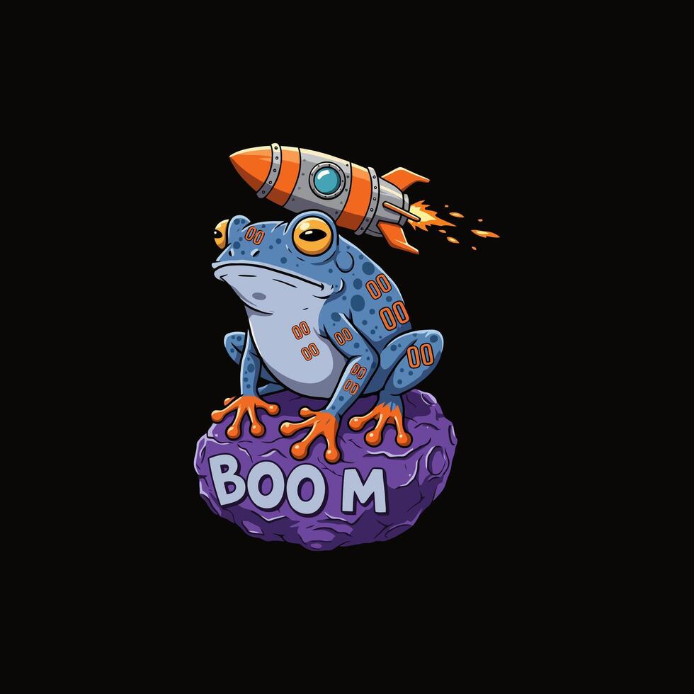 Groovy Space Frog A Cartoonish Cosmic Adventure vector