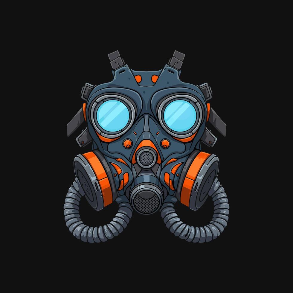 Futuristic Gas Mask A Dark, Stylized Illustration vector