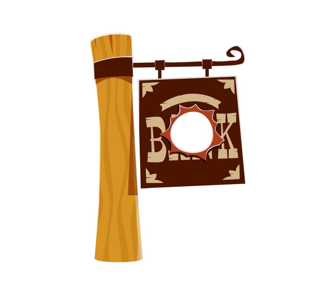 Letter P as wooden sign featuring bold cowboy font vector