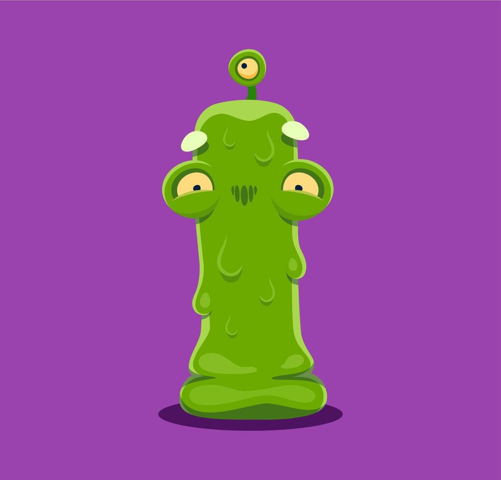 Halloween font letter I crazy monster character vector