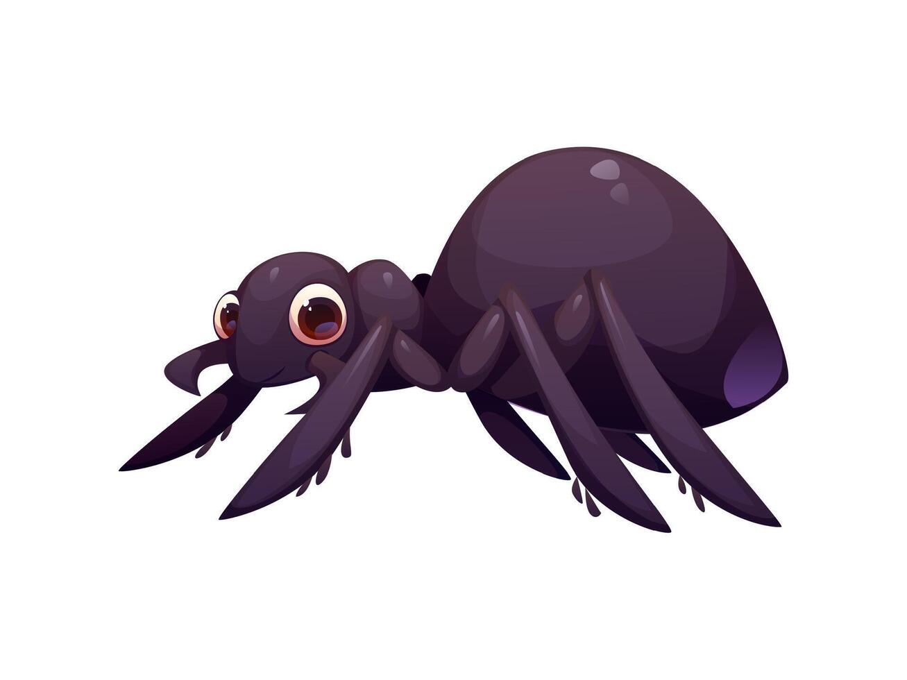 Cartoon funny spider character with large eyes vector